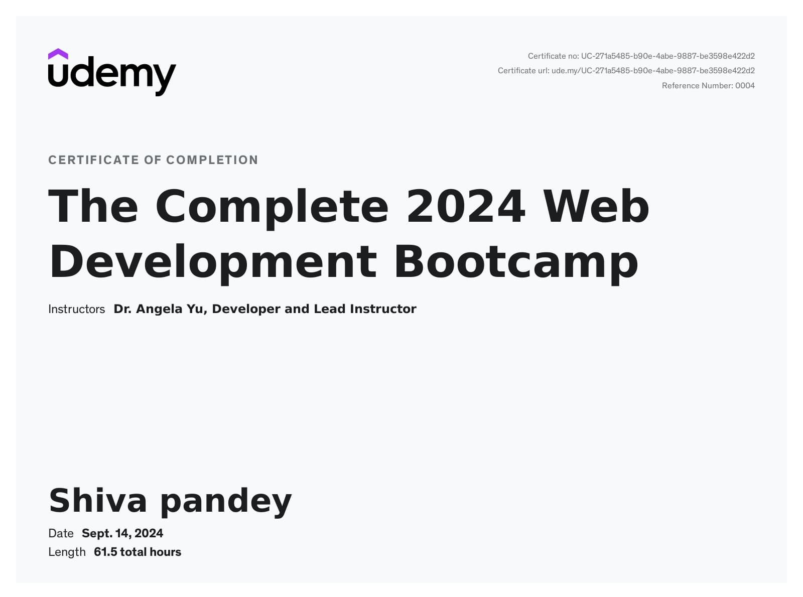 Web Developement UDEMY